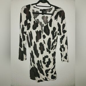 INC women's XL giraffe print cross breast blouse